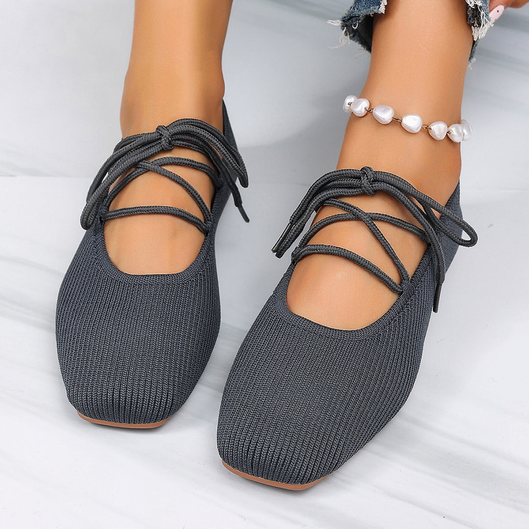 Damen elegante Schnürschuhe mit elastischem Obermaterial R&B