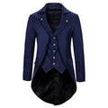 Herren eleganter Steampunk-Sakko mit asymmetrischem Schnitt und edlen Details R&B