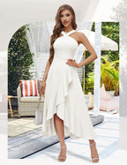 Damen Asymmetrisches Langen Abendkleid mit Drapierung
