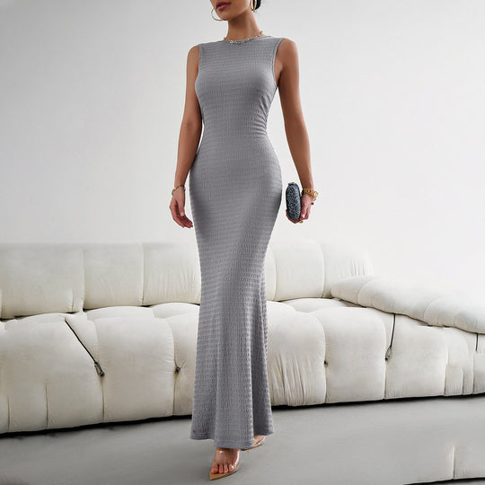 Damen Elegantes figurbetontes Abendkleid mit Fließendem Saum R&B