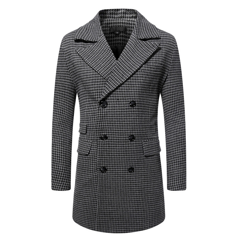 Herren eleganter Karoblazer mit doppelter Knopfleiste und stylischem Innenfutter