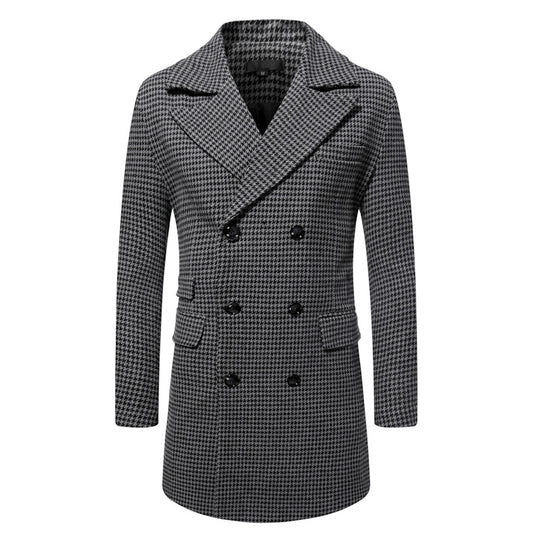 Herren eleganter Karoblazer mit doppelter Knopfleiste und stylischem Innenfutter R&B