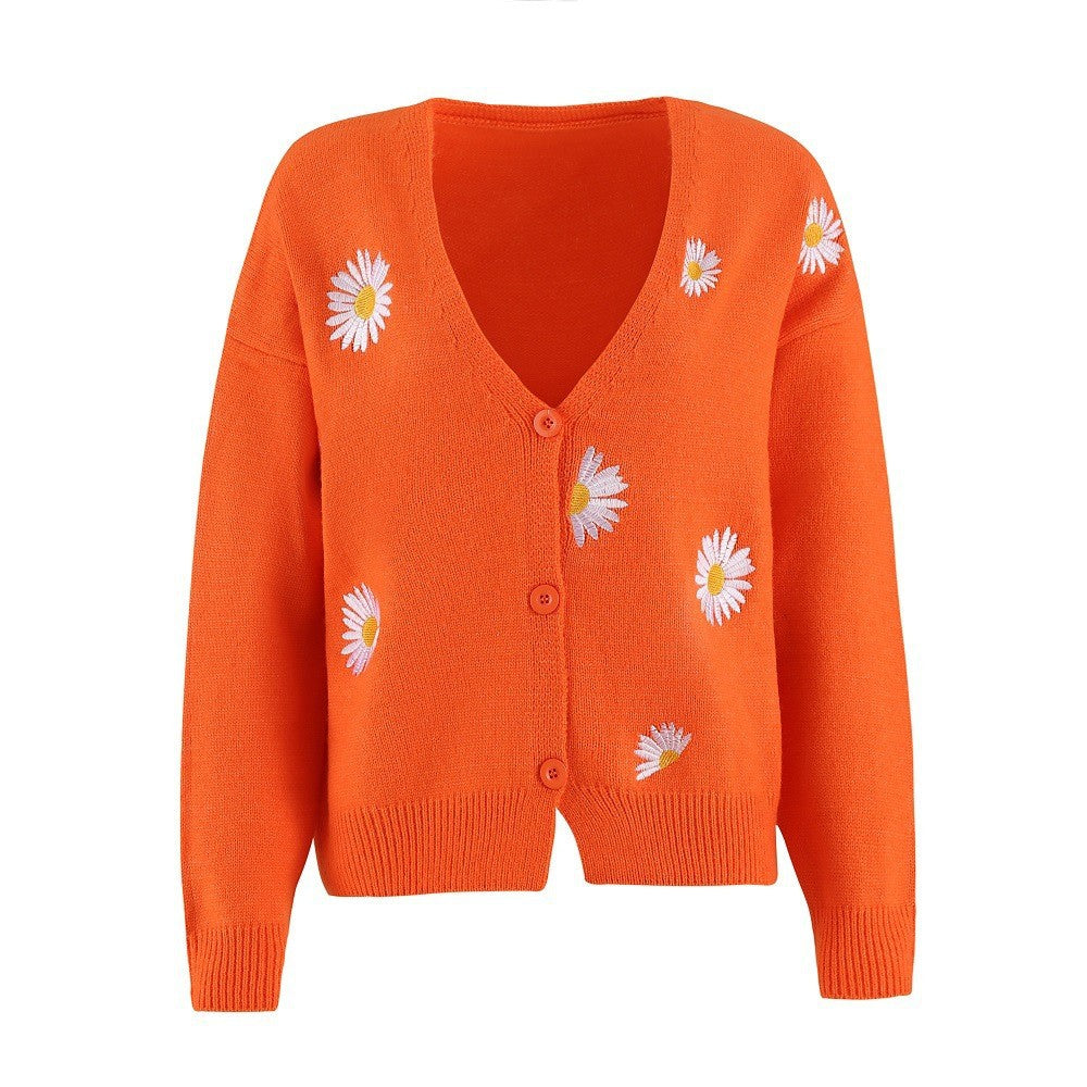 Damen Strickjacke mit Blumenmuster R&B