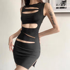 Damen figurbetontes Cut-Out Kleid R&B