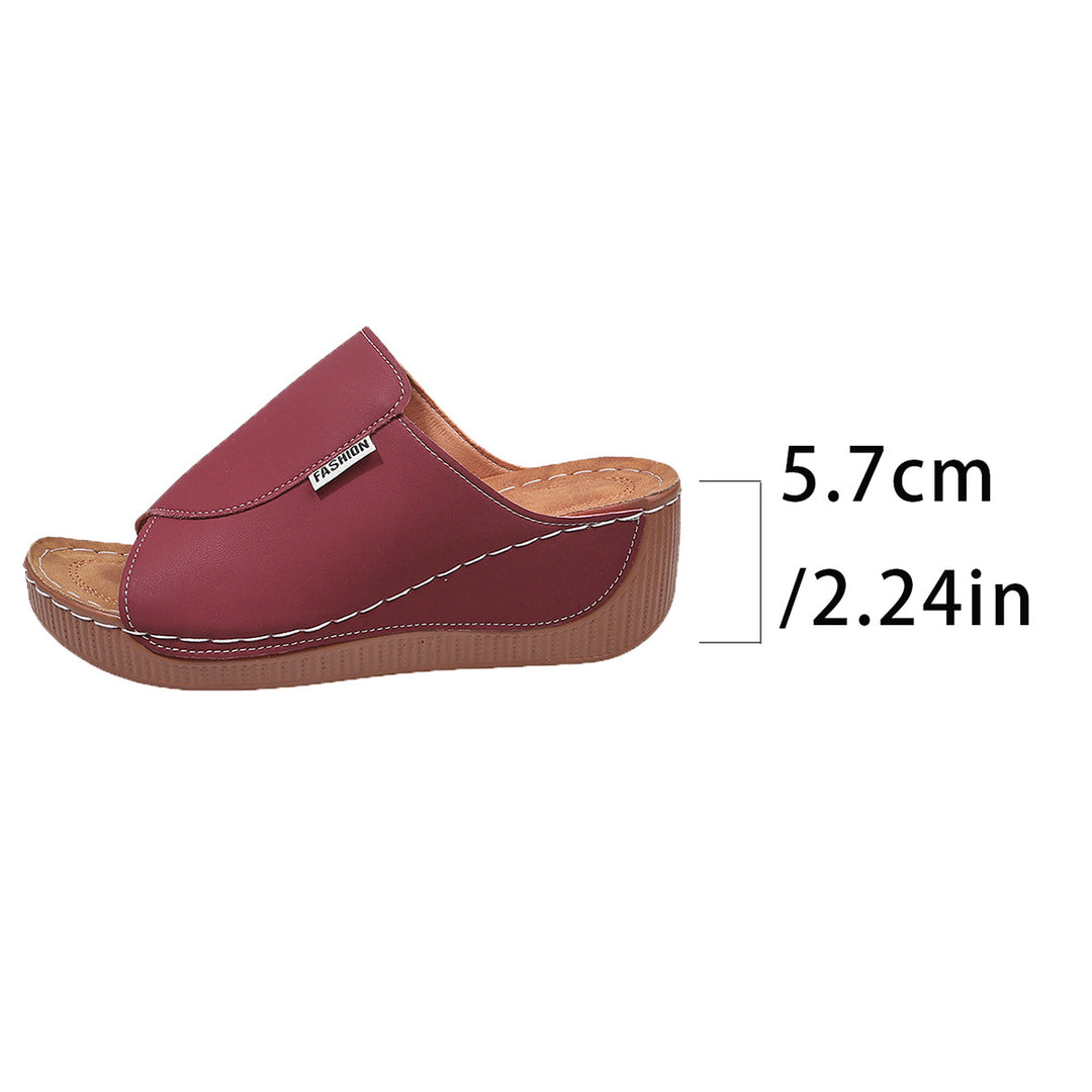 Damen komfortable Wedge-Pantoletten mit elegantem Obermaterial R&B