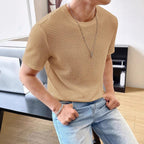 Herren lässiges Struktur-T-Shirt aus atmungsaktivem Material