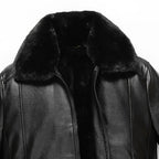 Herren warme Lammlederjacke mit gefüttertem Kragen R&B