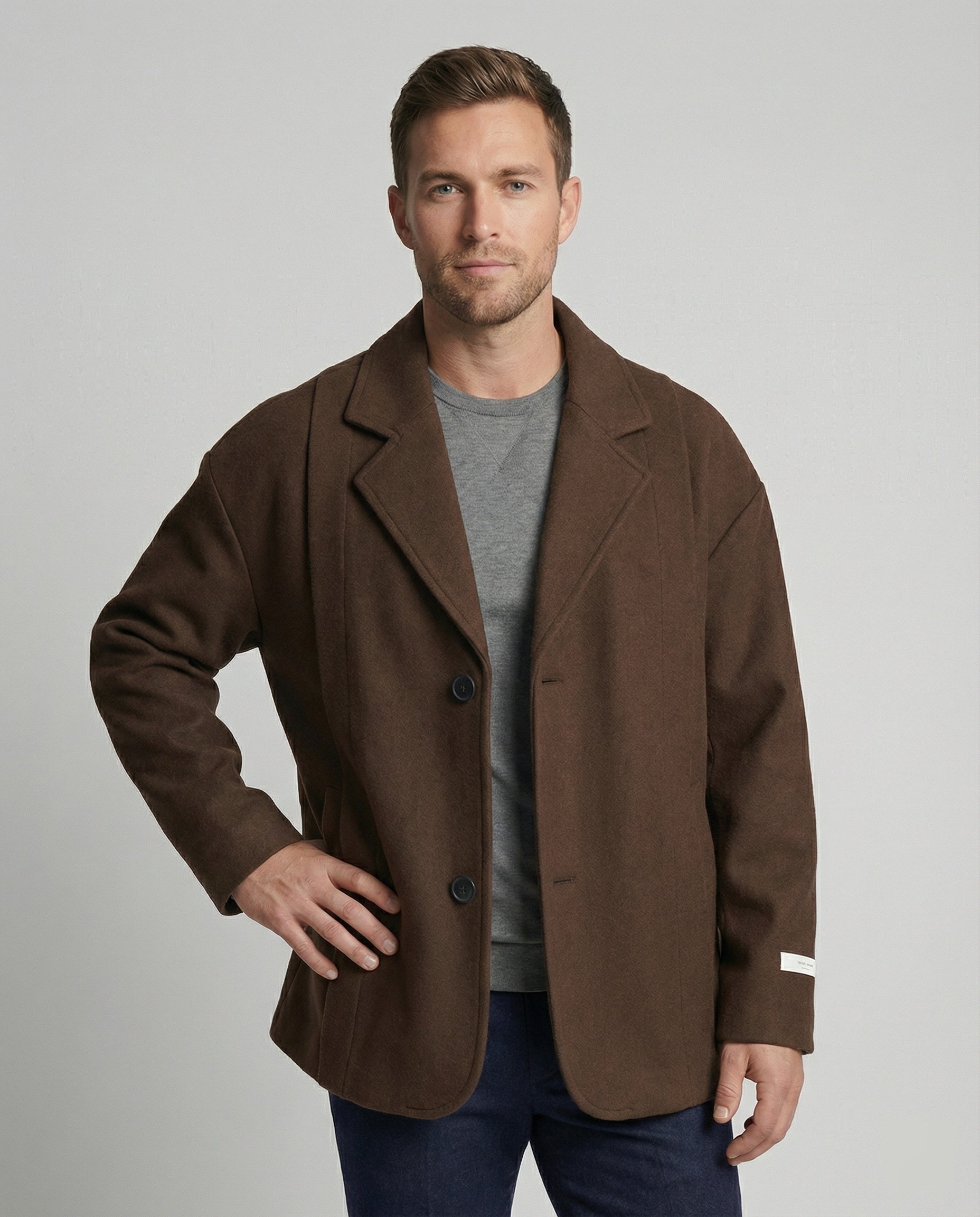 Herren Retro Sakko Lockerer American Style Workwear Jacke Herbst