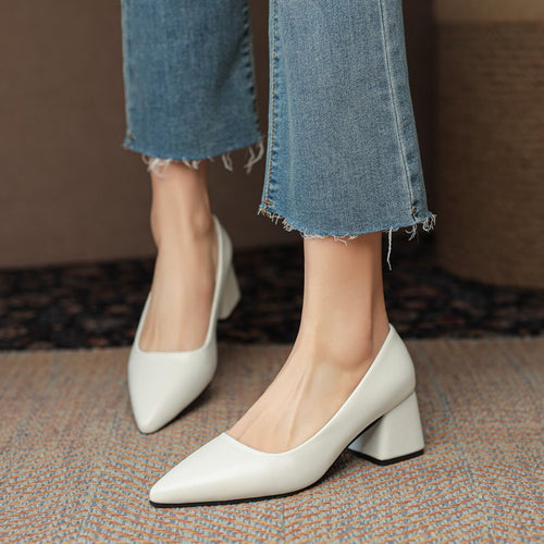 Damen elegante Pumps mit blockiertem Absatz R&B