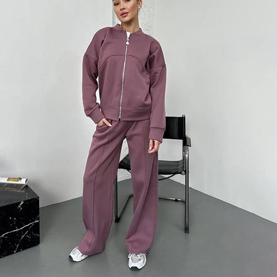 Damen Sportliche Zip-Jacke mit hohem Kragen R&B