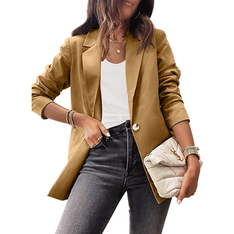 Damen eleganter Blazer mit ausgefallenem Schnitt und dezenten Knopfdetails R&B