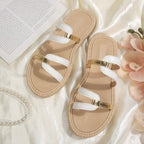 Damen Sommerliche Zehentrenner Sandalen R&B