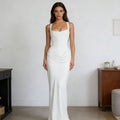 Damen Elegantes Wickelkleid mit schulterfreien Trägern und raffiniertem Drapierungsdetail R&B