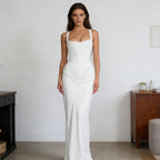 Damen Elegantes Wickelkleid mit schulterfreien Trägern und raffiniertem Drapierungsdetail R&B