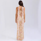 Damen Elegantes Couture-Maxikleid mit schulterfreiem Design und raffinierten Drapierungen R&B