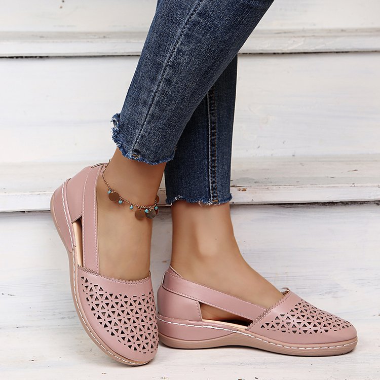 Damen Atmungsaktive Ballerinas mit modischem Lochmuster R&B