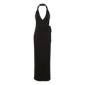 Damen Wickelmaxikleid mit tiefem V-Ausschnitt und eleganter Schleifenbindung R&B