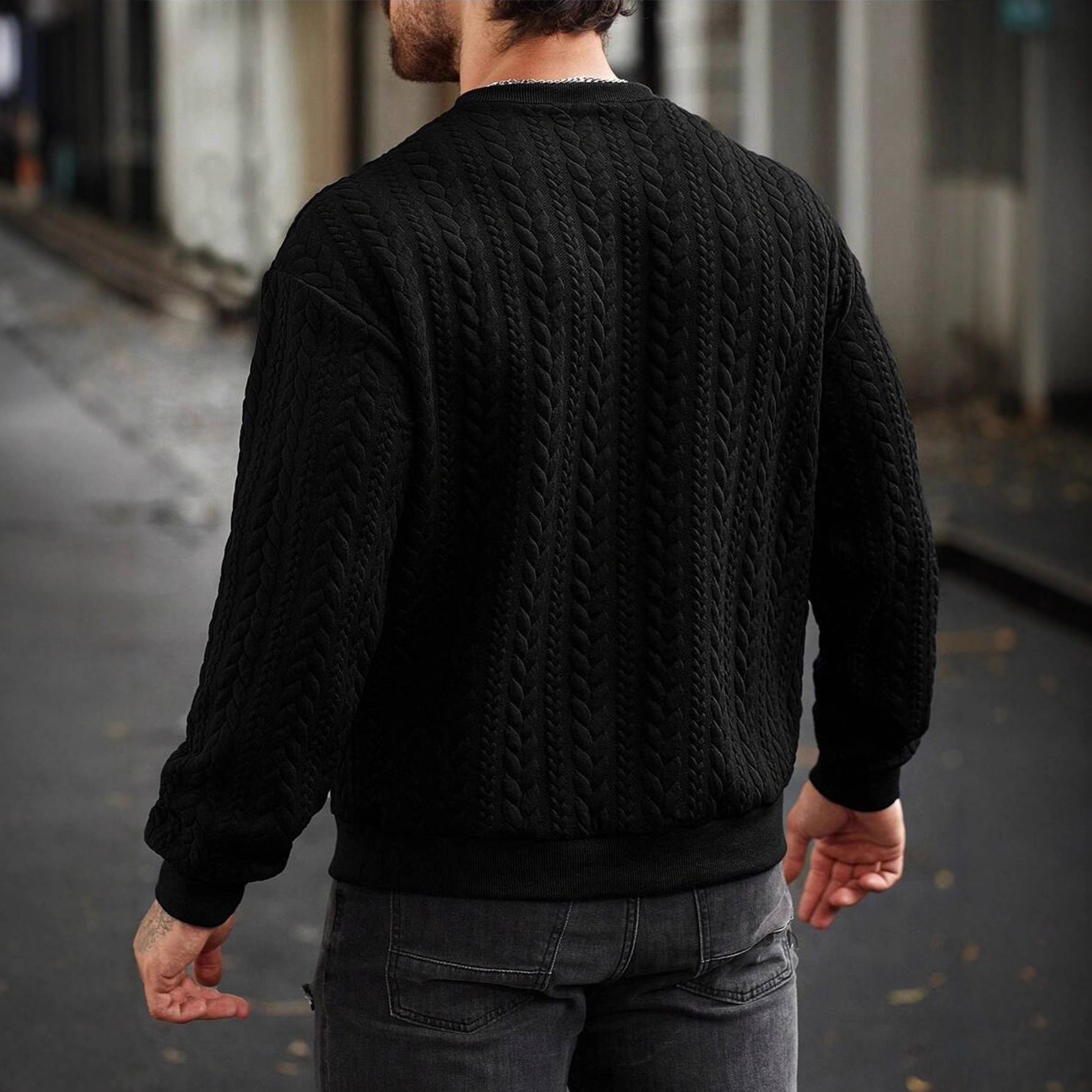 Herren Strickpullover mit strukturiertem Muster