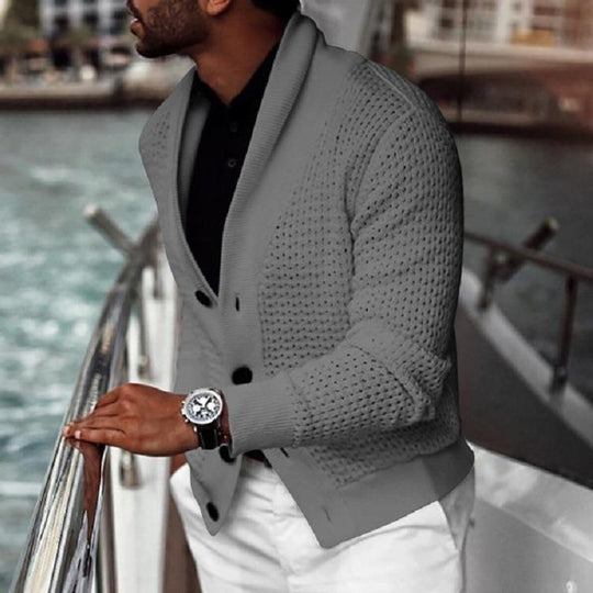 Herren modischer Strickblazer mit strukturiertem Design R&B