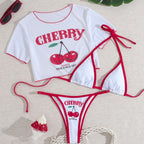 Damen Bikiniset mit kreativem Kirschen-Design R&B