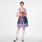 Damen Dirndlkleid mit traditionellen Karomustern und eleganter Schürze R&B