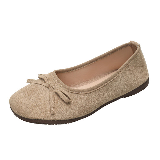 Damen Ballerina-Schuhe mit zierlichem Schleifenakzent und eleganter Oberfläche R&B