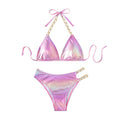 Damen Triangel-Bikini mit eleganten Kettenakzenten und farbwechselndem Effekt R&B
