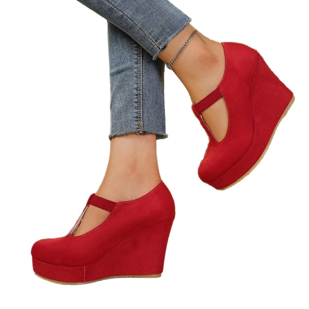 Damen Wedge-Pantoletten mit modischem T-Design R&B