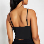 Damen Crop-Top mit feinen Spaghettiträgern und körperbetontem Schnitt R&B