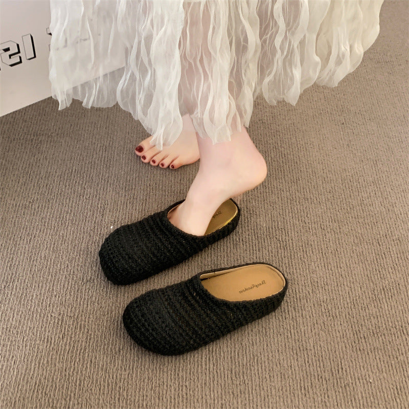 Damen komfortable Hüttenschuhe mit atmungsaktiver Strickstruktur R&B