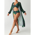 Damen Bikiniset mit farbenfrohem Design und transparenter Strandumhüllung R&B