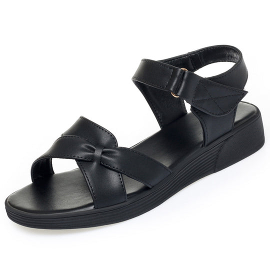 Damen Komfortable Riemchen-Sandalen mit verstellbarem Verschluss und eleganter Schleife R&B
