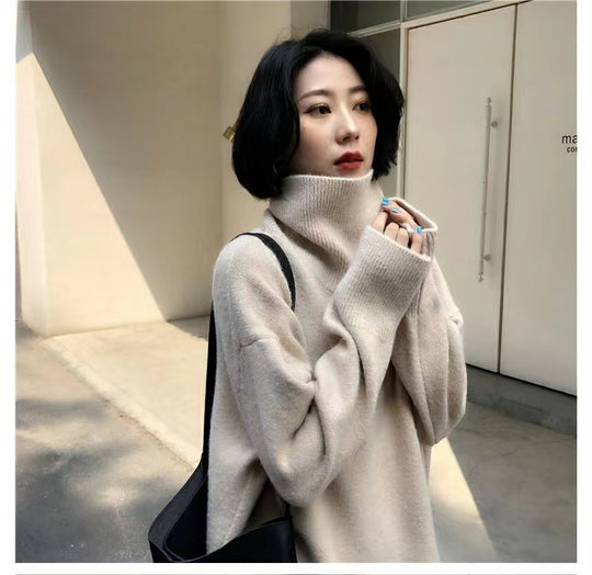 Damen Oversized Rollkragenpullover aus weichem Material R&B