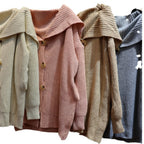 Damen Strickjacke mit Kapuze und großen Taschen R&B