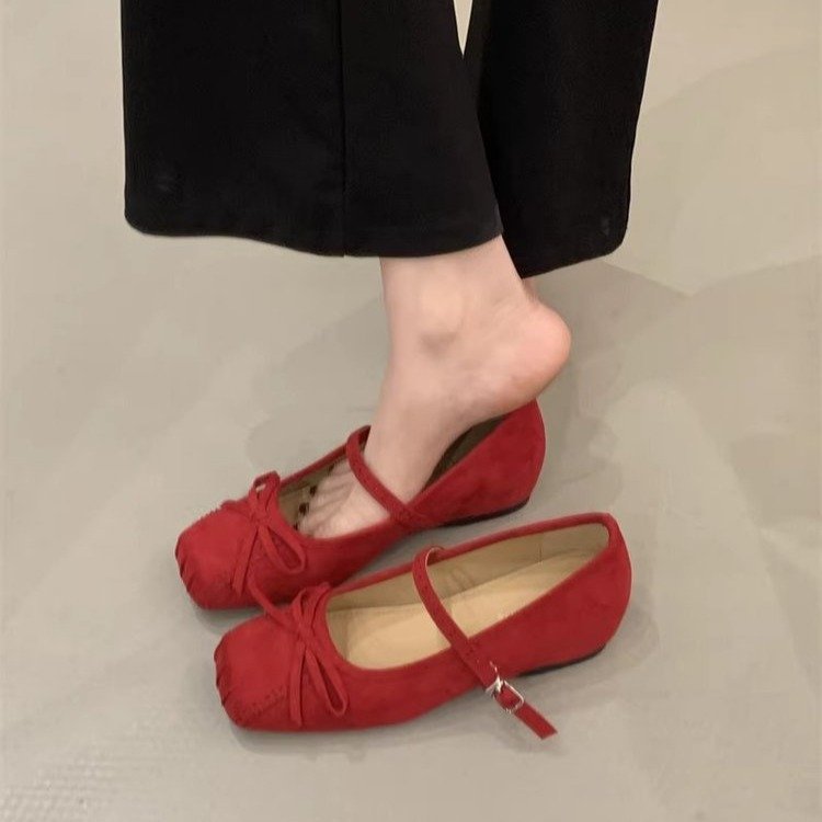 Damen elegante Ballerinas mit dekorativen Schleifen und komfortablem Riemchen R&B