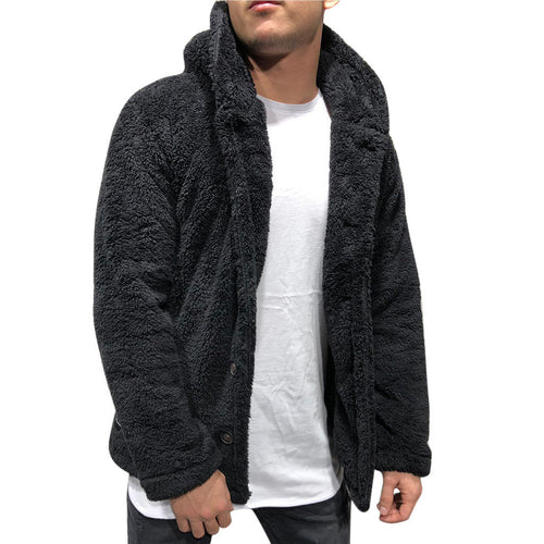 Herren Kuschelige Teddyjacke mit breitem Revers und praktischen Taschen R&B