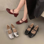 Damen elegante und bequeme Ballerinas mit dekorativem Schleifendetail R&B