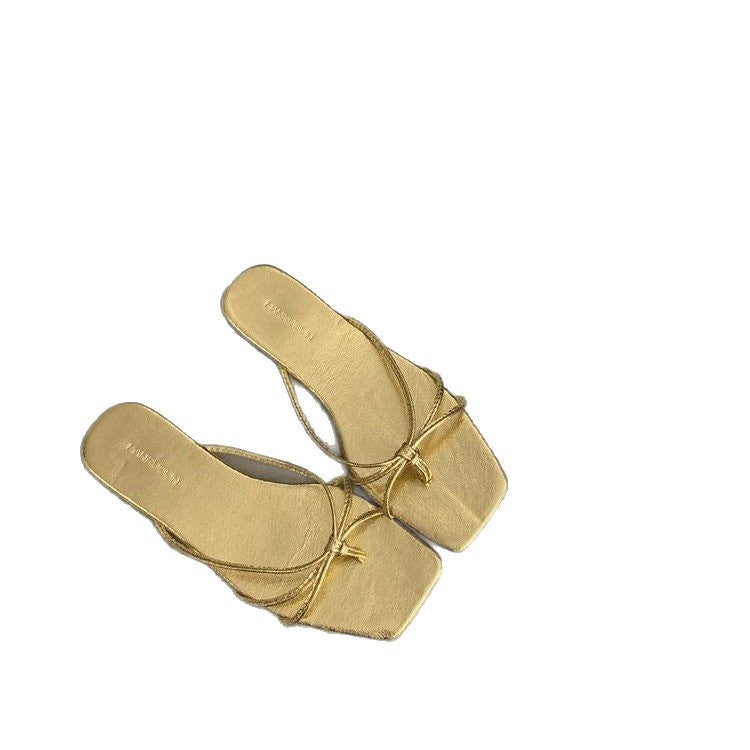 Damen elegante Riemchen-Sandalen mit flachem Absatz R&B