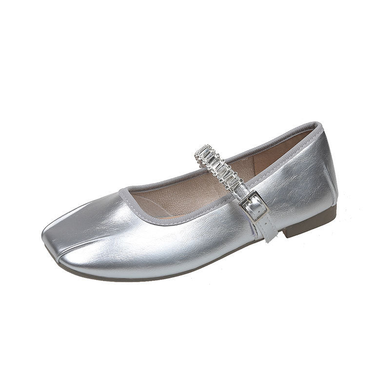 Damen Ballerinas mit funkelndem Riemen R&B