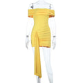 Damen Figurbetontes Minikleid mit schulterfreiem Design und asymmetrischem Saum R&B