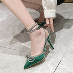 Damen Elegant verzierte Slingback-Pumps mit glänzenden Akzenten R&B