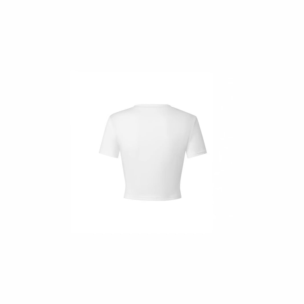 Damen Crop-T-Shirt mit kreativem Freizeitdesign R&B
