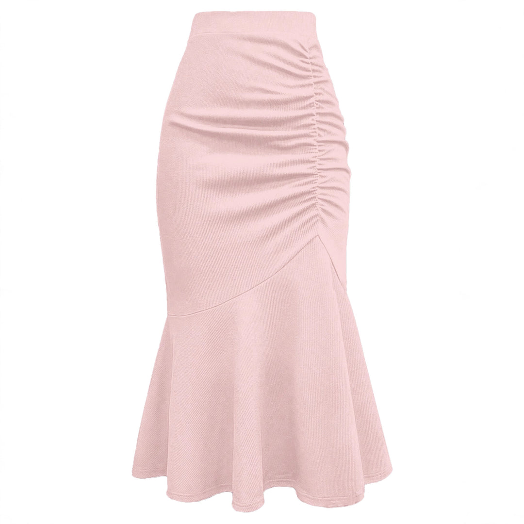 Damen eleganter Midirock mit asymmetrischem Schnitt und Raffung R&B