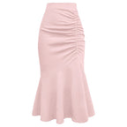 Damen eleganter Midirock mit asymmetrischem Schnitt und Raffung R&B