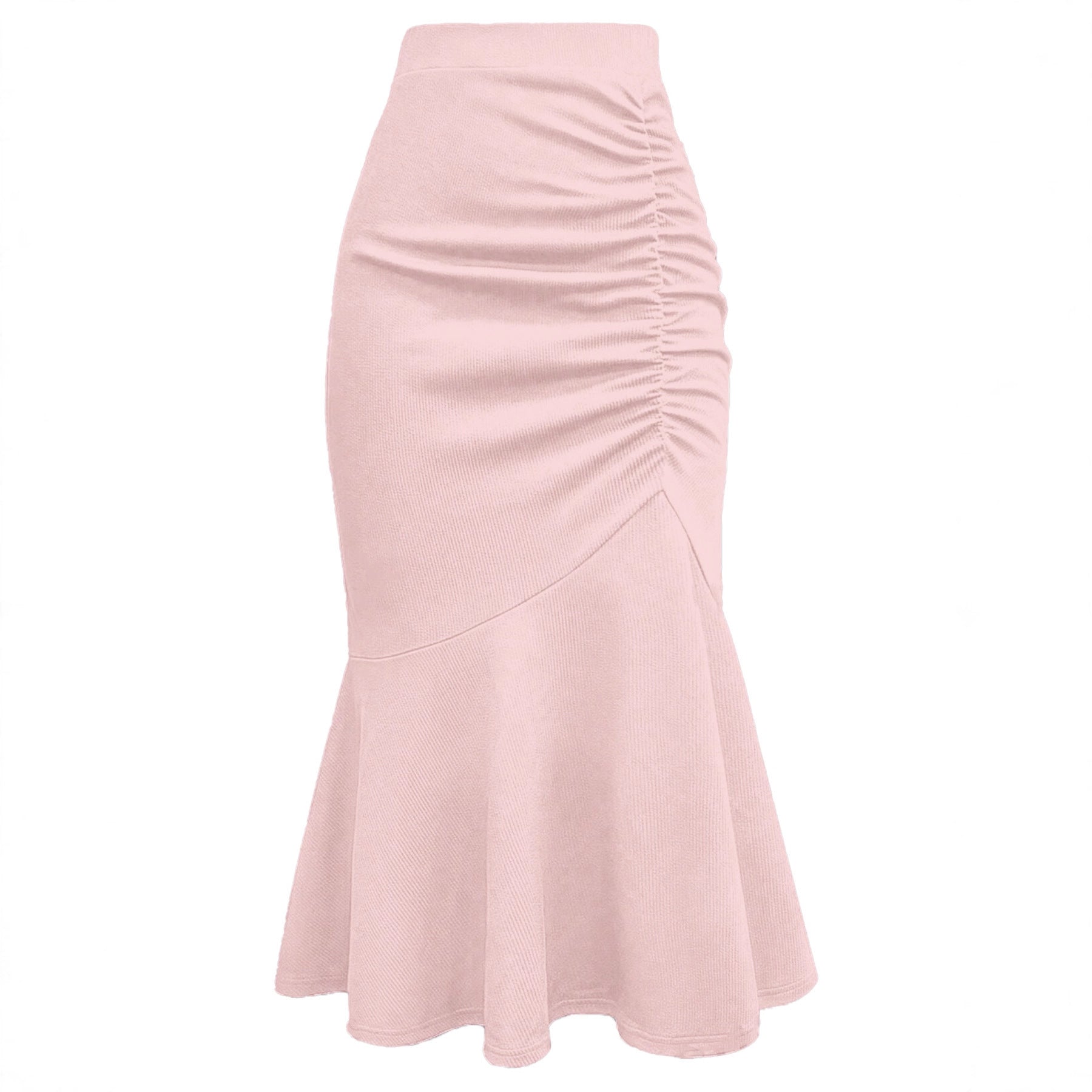 Damen eleganter Midirock mit asymmetrischem Schnitt und Raffung R&B