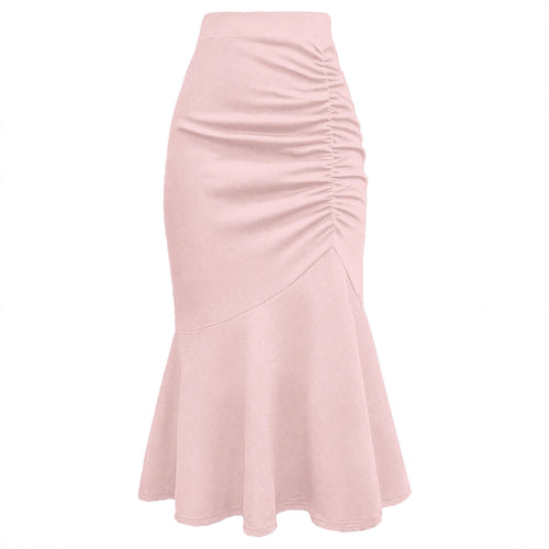 Damen eleganter Midirock mit asymmetrischem Schnitt und Raffung R&B