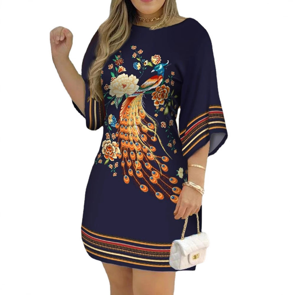 Damen lässiges Kleid mit farbenfrohem Farbverlauf R&B