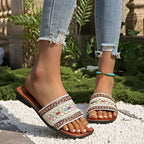 Damen komfortable Riemen-Sandalen mit eleganten Verzierungen R&B