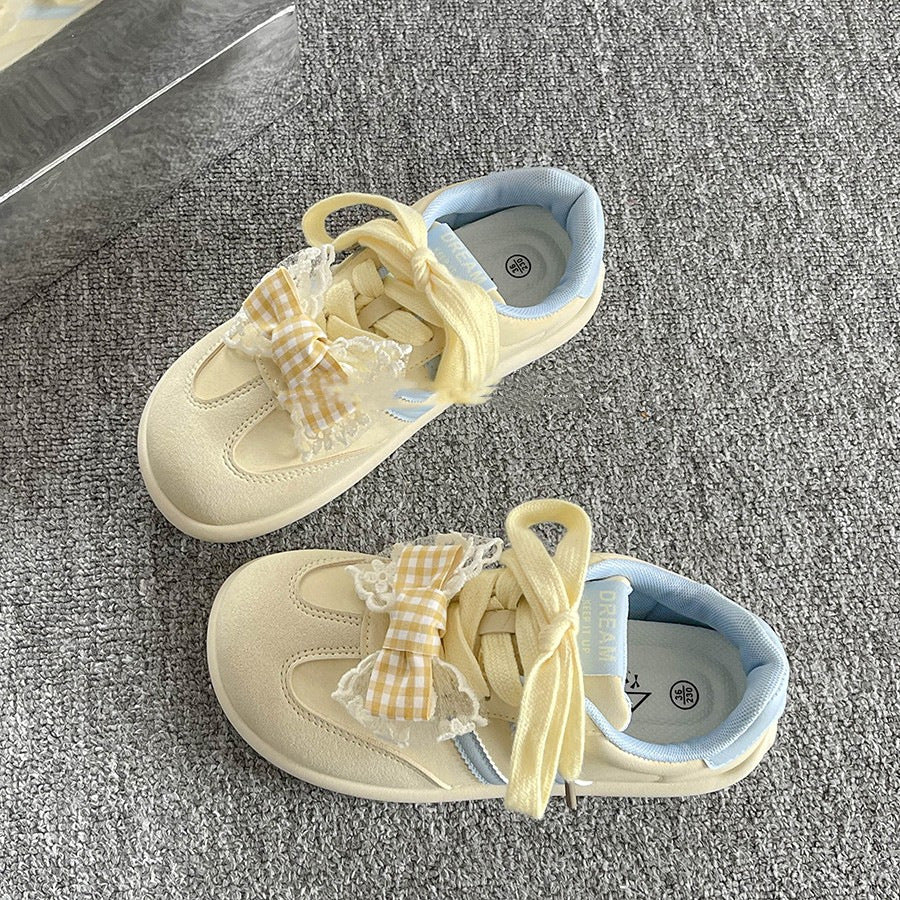 Damen Sportliche Sneakers mit verspieltem Schleifendetail