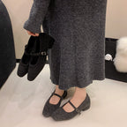Damen elegante Ballerinas mit verstellbarem Riemen und komfortablem Fußbett R&B